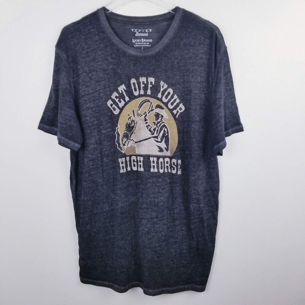 Lucky Brand Venice Burnout Graphic Tee Shirt
